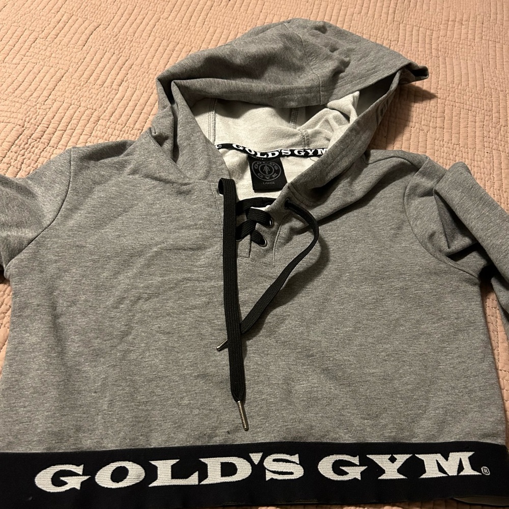 Gray Hooded Crop Top
